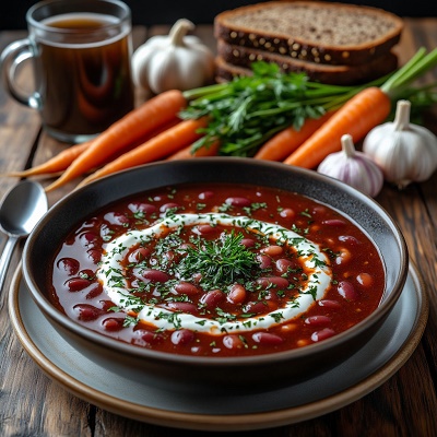 рецепт борща на мясном бульоне с фасолью и кислой капустой