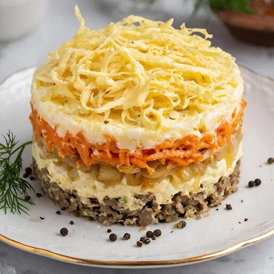 Классический салат с печенью и морковью по-корейски