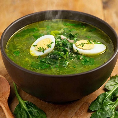 Щи зелёные с яйцом и укропом