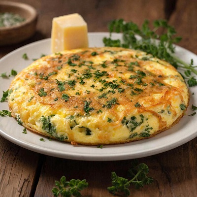 Омлет с зеленью и сыром