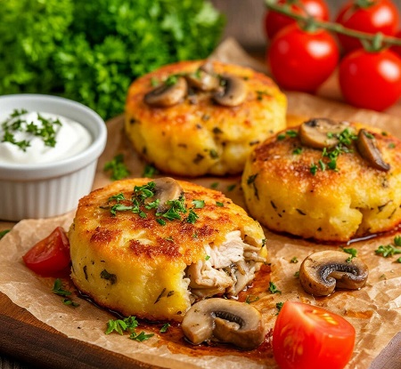 Картофельные зразы с курицей, сыром и грибами: сытный и нежный ужин для всей семьи