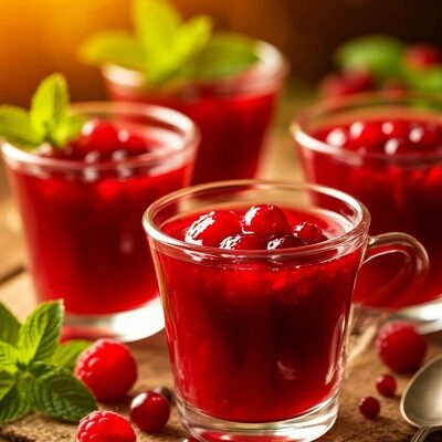 Густой ягодный кисель (на примере клюквы или вишни)