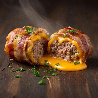 Мясные шарики в беконе с сырной начинкой