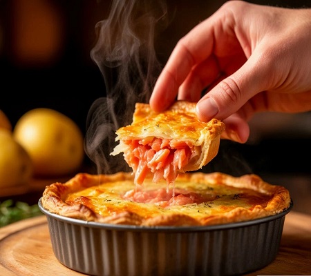 Пирог с горбушей и картофелем — сытная классика для всей семьи