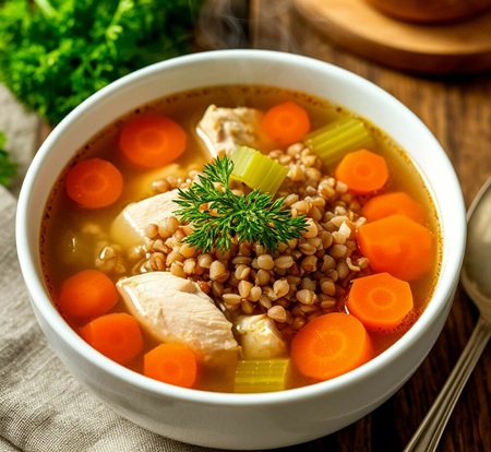 Куриный суп с гречкой и овощами – легкий диетический рецепт для здоровья