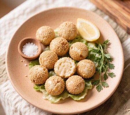 Закусочные шарики с печенью трески, картофелем и сыром