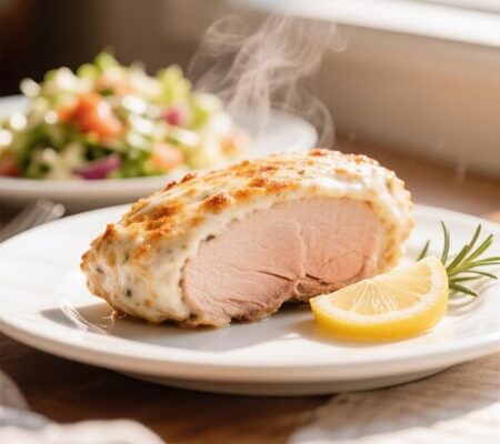 Сочная куриная грудка в йогуртово‑сырном соусе: нежность в каждом кусочке!